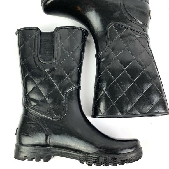 Sperry Top Sider Boots 6 Nellie Black Rubber - Picture 10 of 11